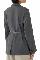 Wool-Blend Raw-Edged Blazer