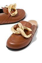 Chain Loafer Leather Mules