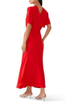 Gathered Waist Midi Dress