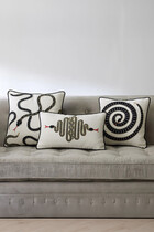 Snake Embroidered Pillow