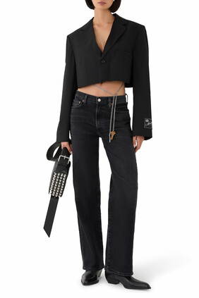 Raw-Edged Wool-Blend Blazer