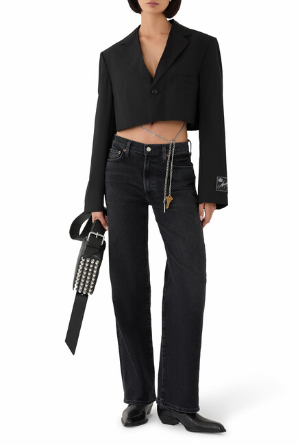 Raw-Edged Wool-Blend Blazer