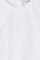 Kids Logo Jersey and Poplin Ruffle Dress