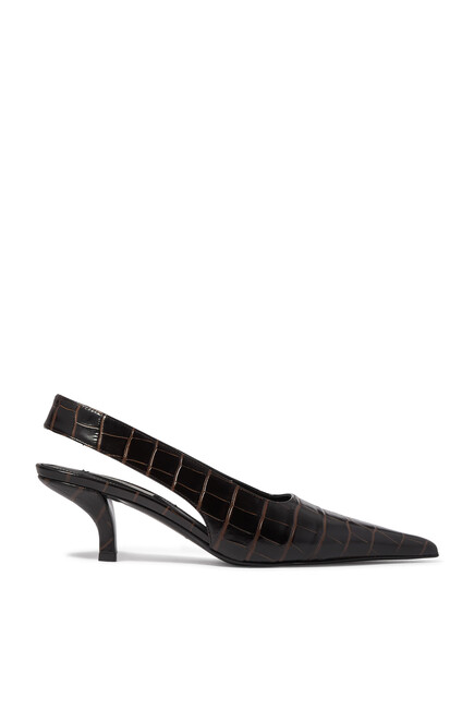 Classic Croco-Embossed Slingbacks 55