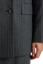  Pinstriped Wool Blazer
