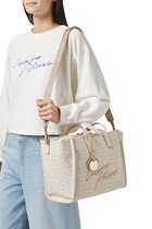 Medium Shopper Bag with All-Over Monogram Print