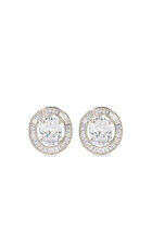 Oval Solitaire Studs, Sterling Silver