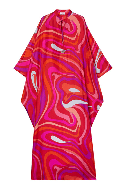 Marmo Print Silk Kaftan