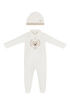 Kids Cotton Playsuit & Hat Set