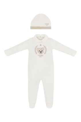 Kids Cotton Playsuit & Hat Set
