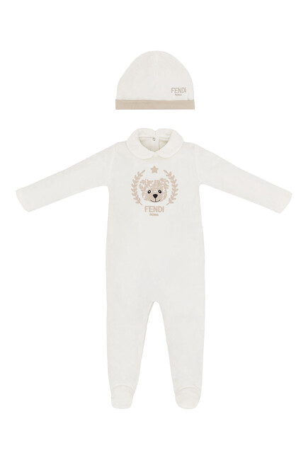 Kids Cotton Playsuit & Hat Set