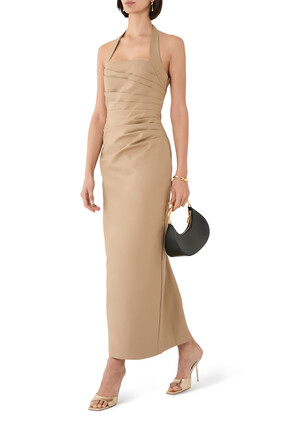Lani Draped Halter Maxi Dress