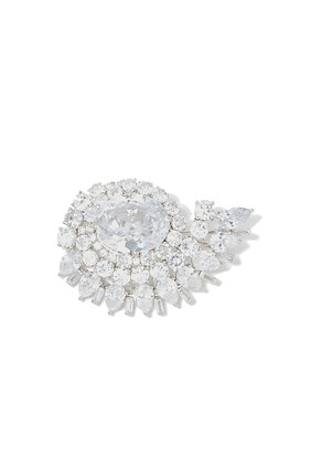 Cubic Zirconia Spiral Brooch