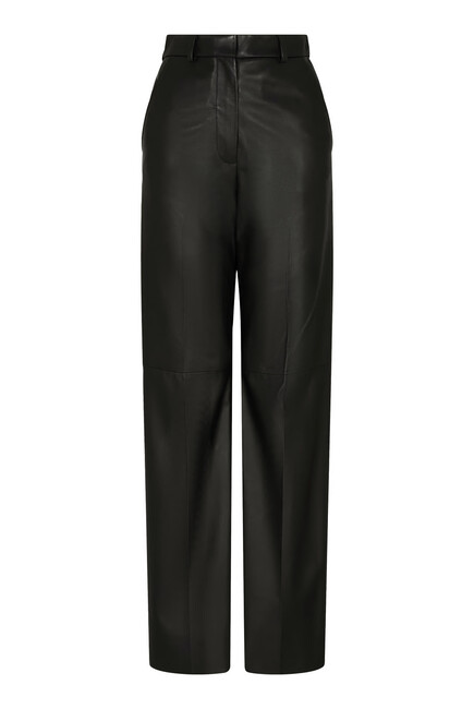 Glove-Quality Lambskin Nappa Leather Palazzo Trousers