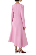 Asymmetric Wool-Blend Crepe Dress