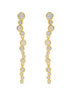 Asterales Cascading Earrings, 14k Gold Plated Brass & Cubic Zirconia