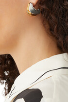 MIXED METAL DOUBLE HOOP EARRING:Multi Colour:One Size