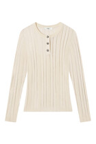Laddered Rib Henley Top