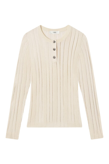 Laddered Rib Henley Top