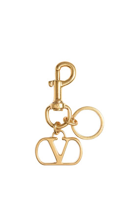 VLogo Signature Bag Charm With Key Ring