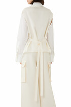 Poplin Silk Combined Gilet-Shirt