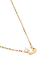 Kids 'Faa' Letter Pendant Necklace, 18kt Gold, Enamel