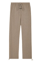 Relaxed Fleece Sweatpants with Piping