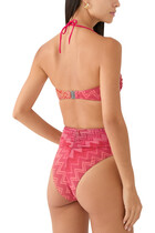 Mare Chevron Lycra Lurex Bandeau Tie Bikini Set