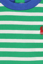 Kids Striped Cotton Jersey Shortall