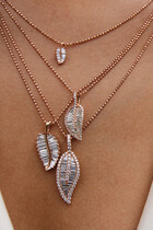Small Palm Leaf Diamond Necklace, 18k Rose Gold & Diamonds