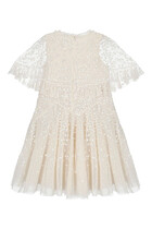 Kids Dappled Sequin Short Cape Dress