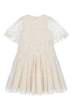 Kids Dappled Sequin Short Cape Dress