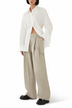 Cotton-Blend Balloon-Leg Pants