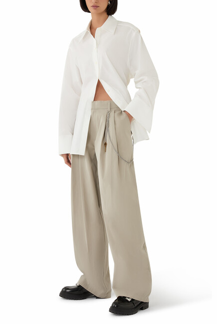 Cotton-Blend Balloon-Leg Pants