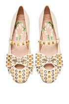 Mary-Jane Bowow Studded Ballerinas