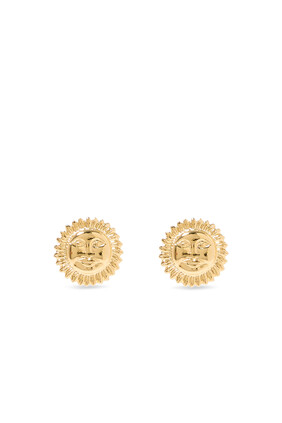 Apollo Stud Earrings, 18K Gold Plating