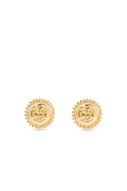 Apollo Stud Earrings, 18K Gold Plating