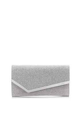 Medium Emmie Fine Glitter Leather Clutch