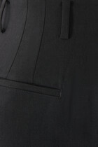 Belted High-Waist Pleated Trousers