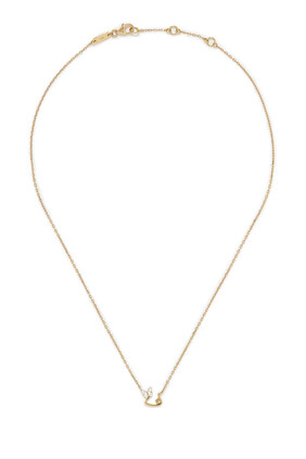 Kids 'Faa' Letter Pendant Necklace, 18kt Gold, Enamel