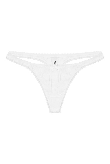 The Cotton Pointelle Thong