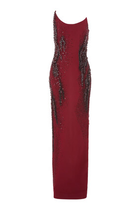 Bordeaux Embroidered Gown