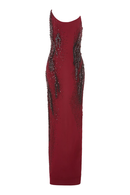 Bordeaux Embroidered Gown
