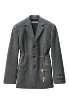 Wool-Blend Raw-Edged Blazer