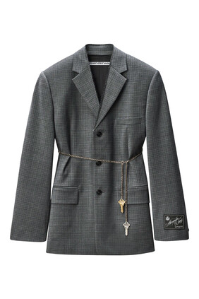 Wool-Blend Raw-Edged Blazer
