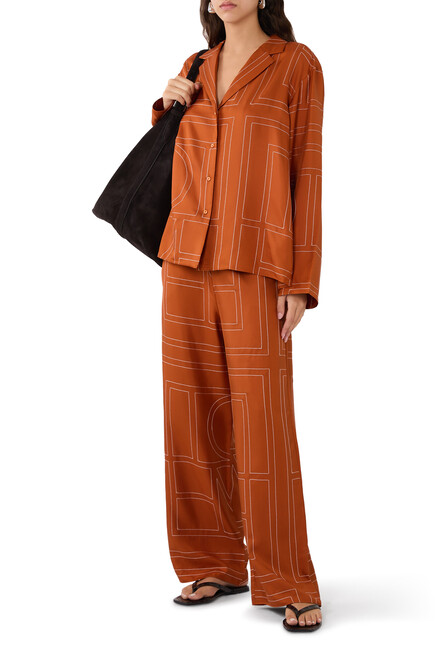 Monogram Silk PJ Top