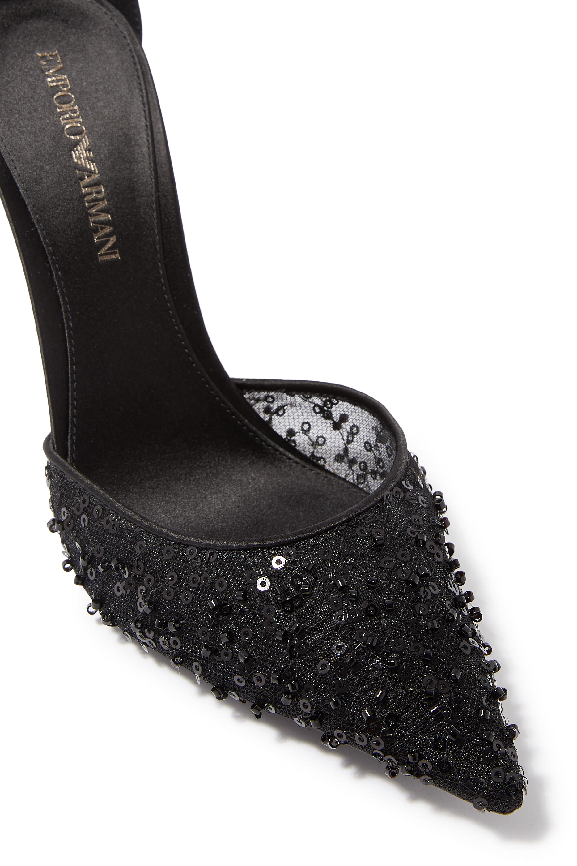  Decollete Satin Embroiderie Sequins 110 Heels