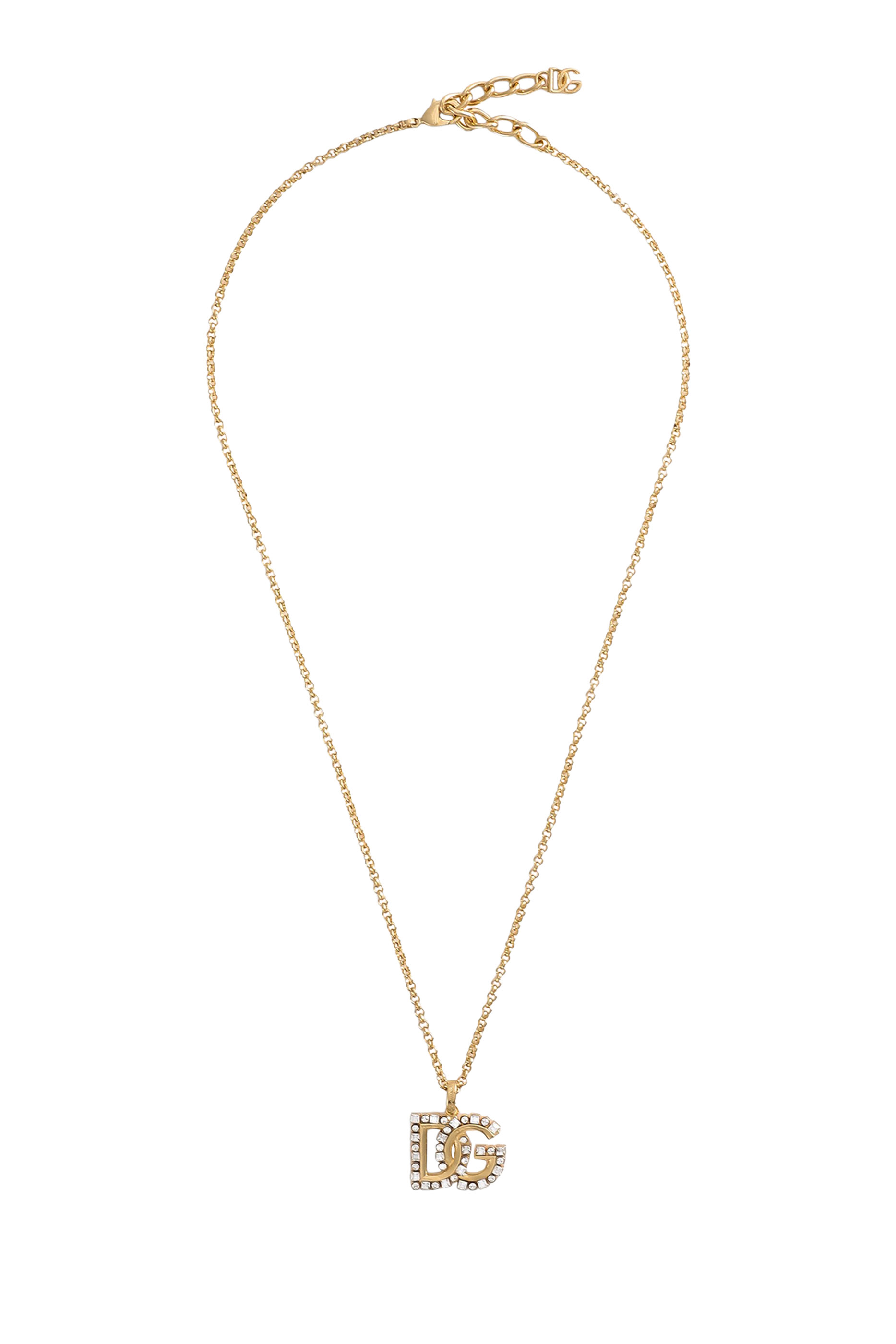 Fine Link Necklace With Rhinestone DG Logo