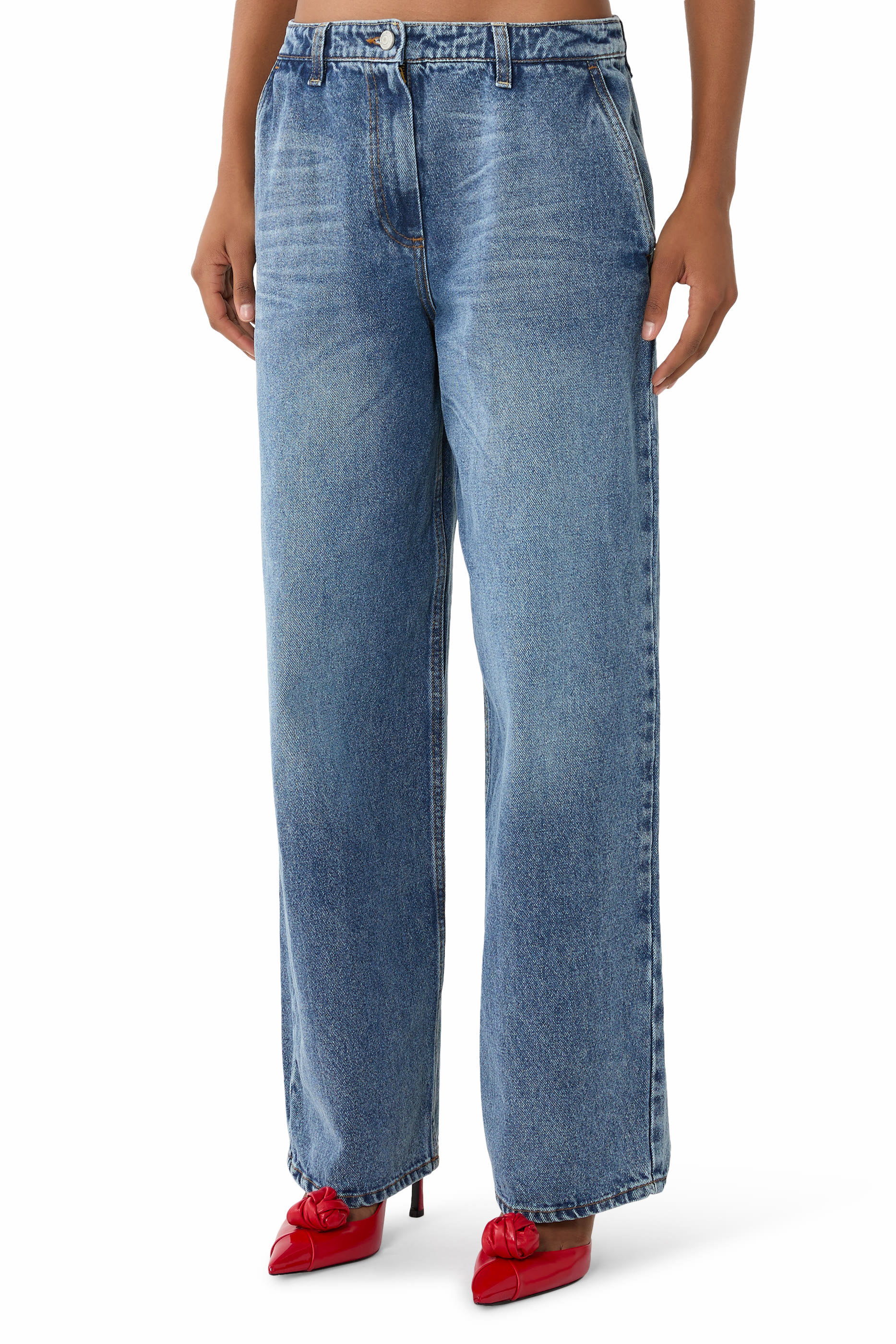 Wide Leg Denim Pants