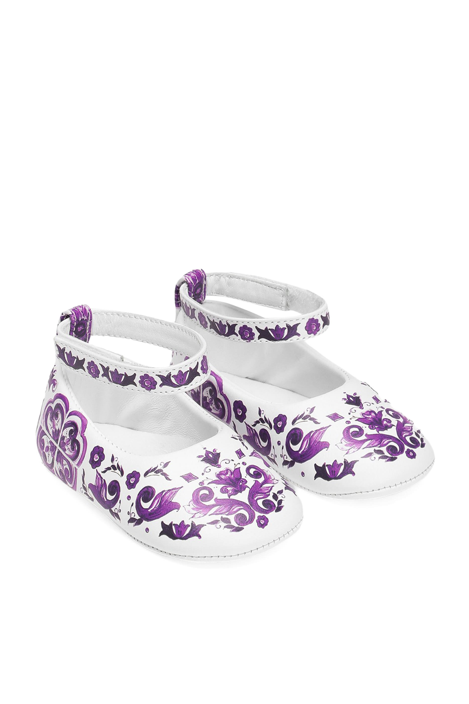 Kids Majolica-Print Nappa Leather Ballet Flats